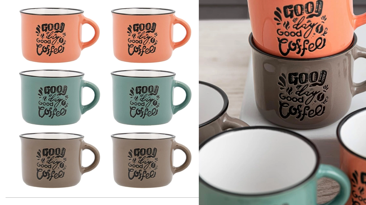 Juego de 6 tazas cerámicas Quid para café