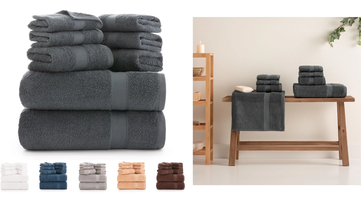 Juego de 8 toallas Todocama 100% algodón 550 gsm