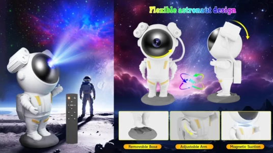 Lámpara LED-proyector con forma de astronauta