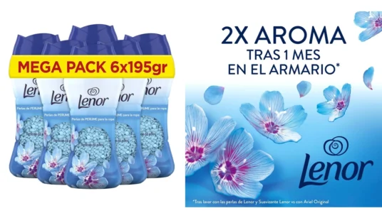 Lenor UNstoppables Perlas de Perfume para la Ropa, 96 Lavados (6 x 195g)