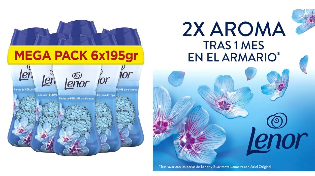 Lenor UNstoppables Perlas de Perfume para la Ropa, 96 Lavados (6 x 195g)