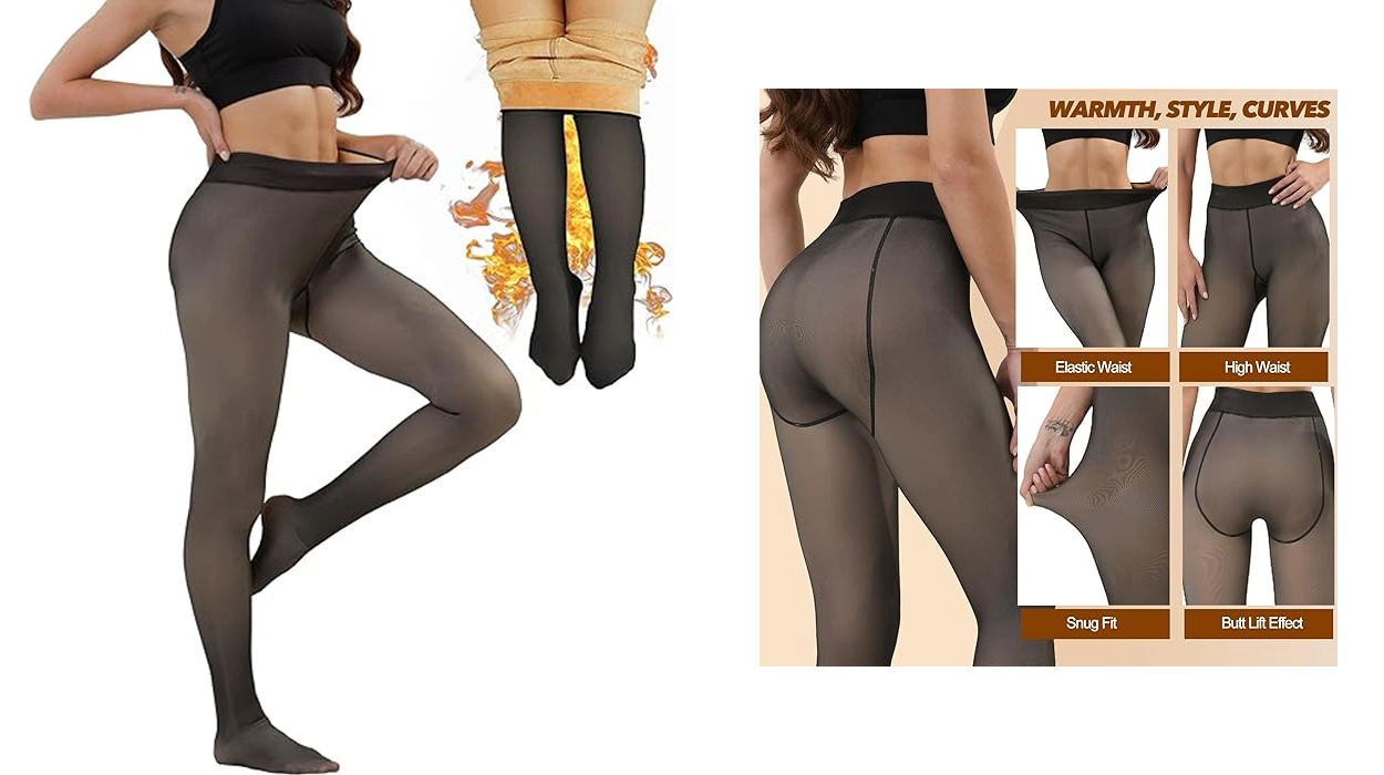 Leotardos térmicos “efecto media” con interior de forro polar