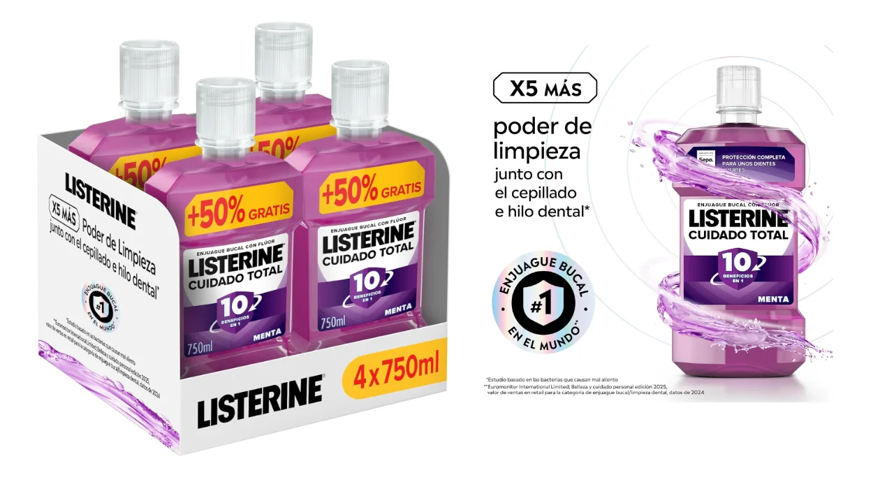 Listerine Cuidado Total de 750 ml