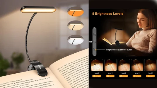 Luz de lectura LED Gritin 360° flexible, ajustable y recargable
