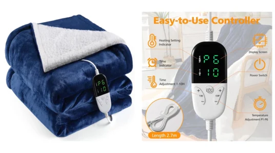 Manta eléctrica de 155 x 180 cm