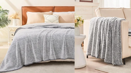 Manta sherpa Emme ultra suave de 130 x 150 cm