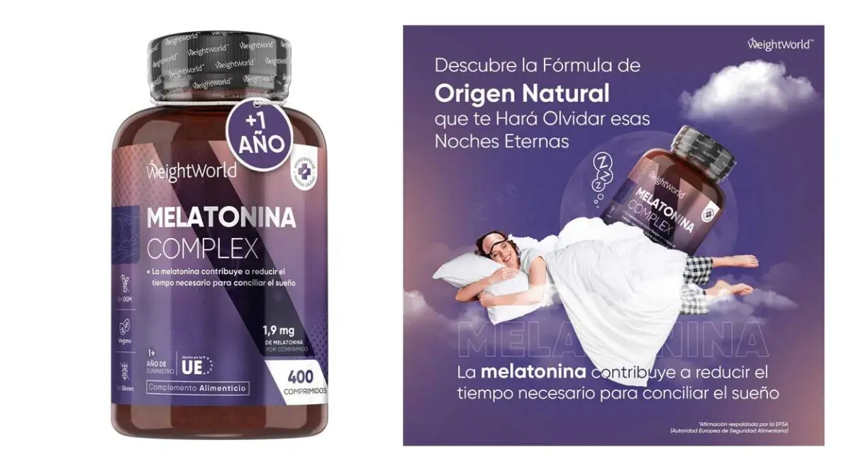 Melatonina Pura Complex WeightWorld de 400 comprimidos