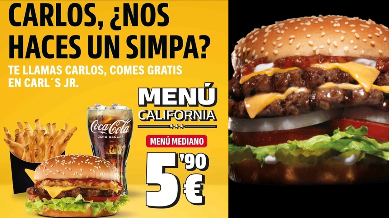Menú California de Carl’s Jr. gratis si te llamas Carlos