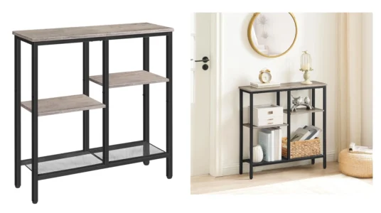 Mesa consola auxiliar estrecha Hoobro de 75 cm