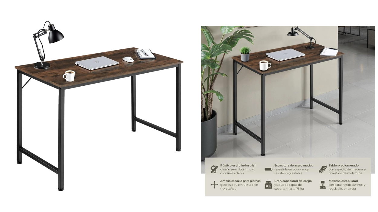 Mesa escritorio de madera TecTake