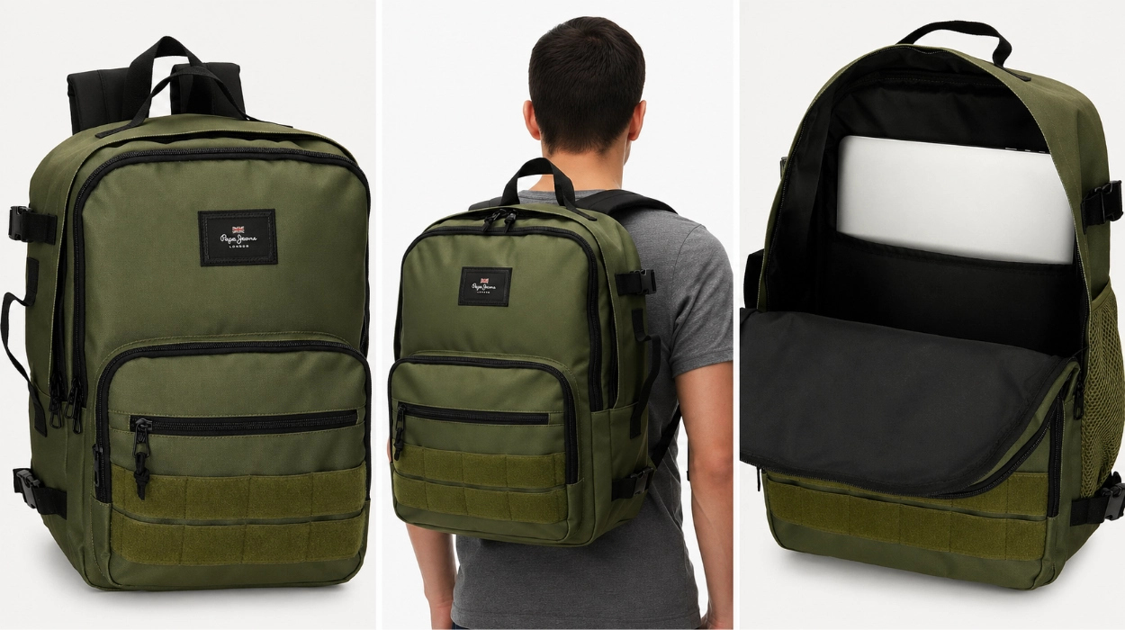 Mochila de cabina Pepe Jeans Aris Evergreen de gran capacidad