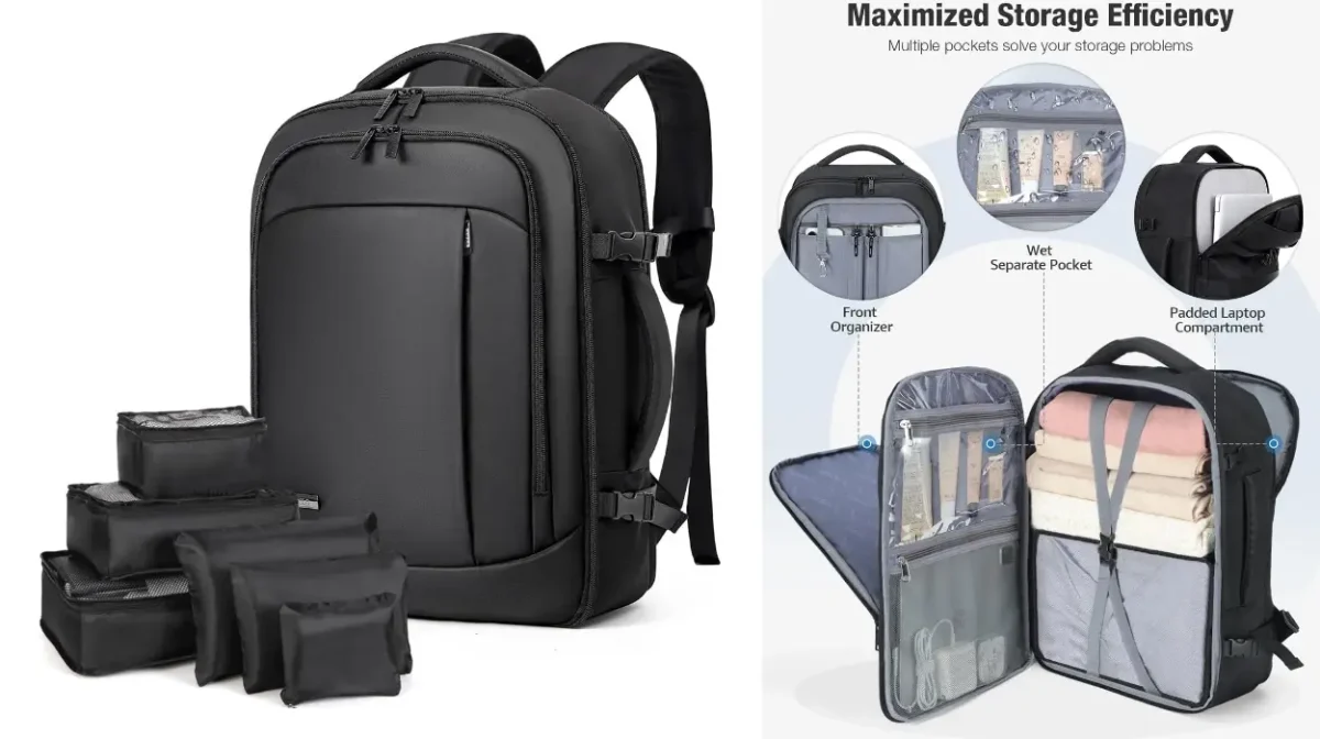 Evita sorpresas en el aeropuerto con esta mochila de cabina para low-cost con 6 bolsas organizadoras y compartimento húmedo por menos de 20€