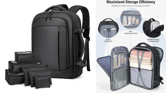 Mochila de viaje para cabina con compartimento húmedo y 6 bolsas organizadoras
