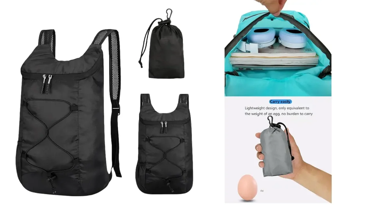 Esta mochila plegable ligera con bolsa de transporte es ideal para llevar en la bici o en el maletero del coche y sólo cuesta 2,09€ ¡Locura!