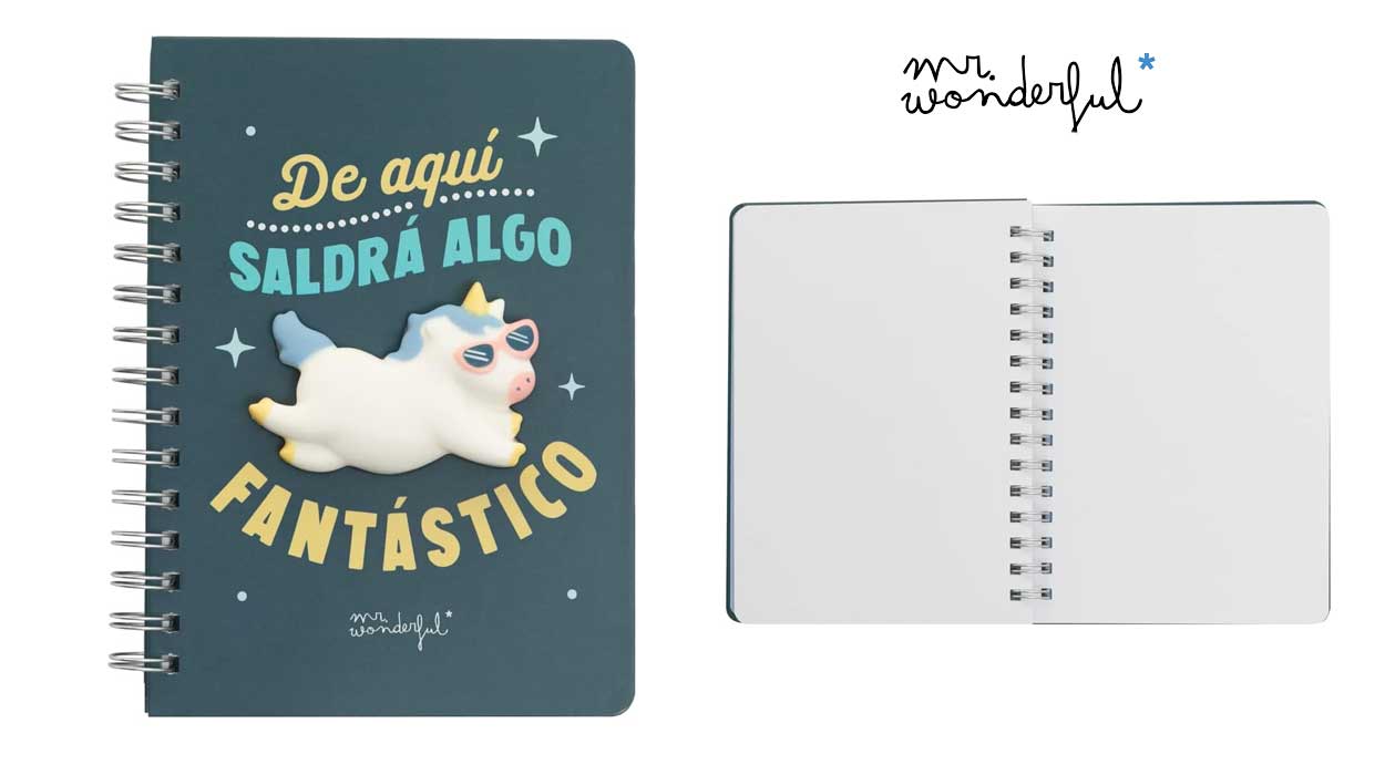  Mr. Wonderful Libreta unicornio  De aquí saldrá algo fantástico