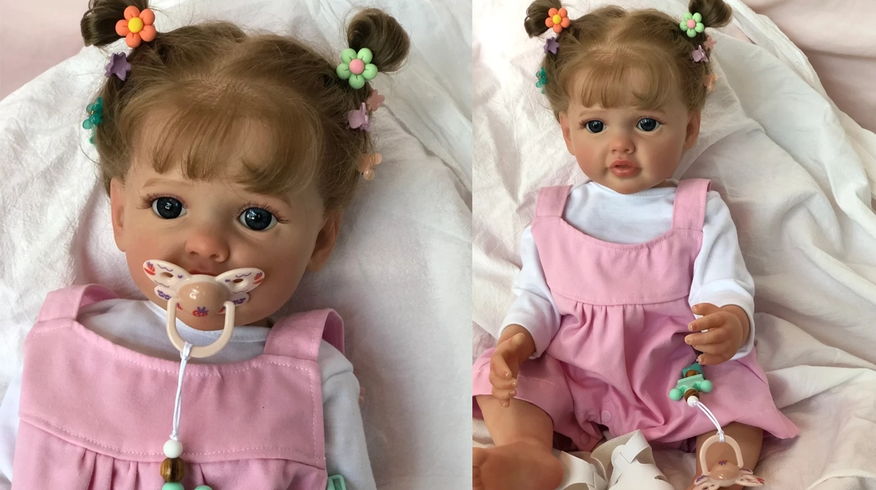 Muñeca reborn de silicona en cuerpo completo de 55 cm