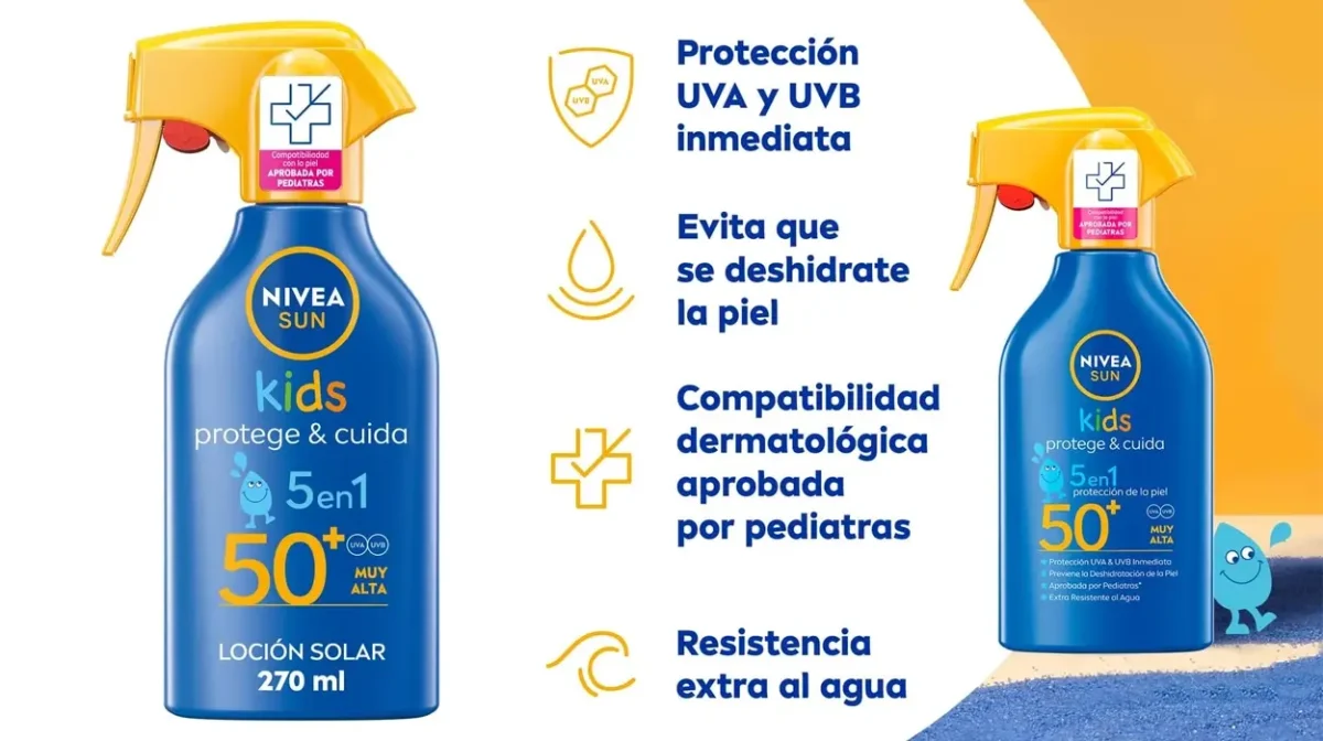 Pack x2 Spray solar infantil Nivea Sun Kids FP50+ de 270 ml