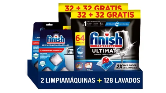 Pack Finish Powerball Ultimate de 128 pastillas + 6 limpiamáquinas en pastillas