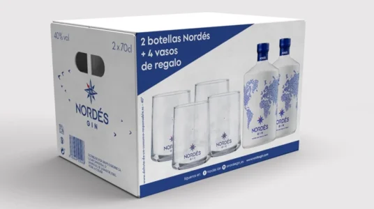Pack Nordés Gin Premium con 2 botellas de 70 cl y 4 vasos