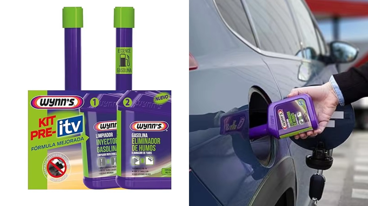 Pack Wynn’s Pre-ITV para gasolina con limpiador de inyectores y reductor de humos