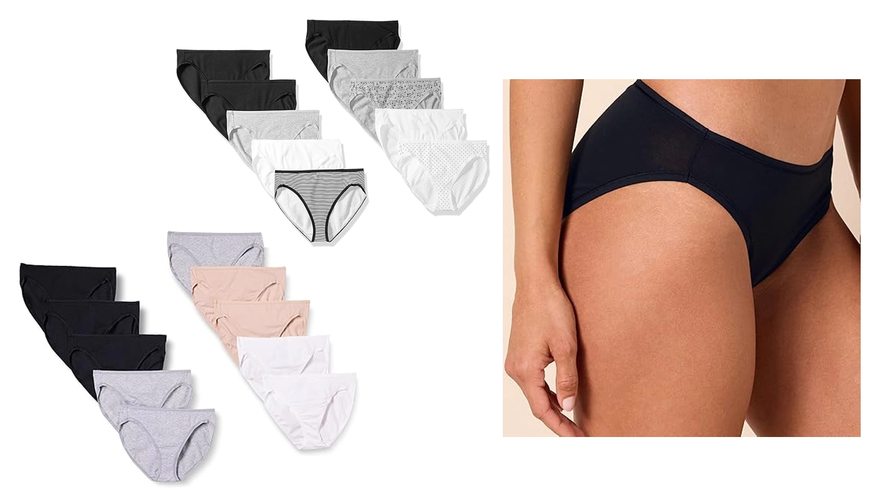 Pack de 10 bragas de algodón de corte alto Amazon Essentials