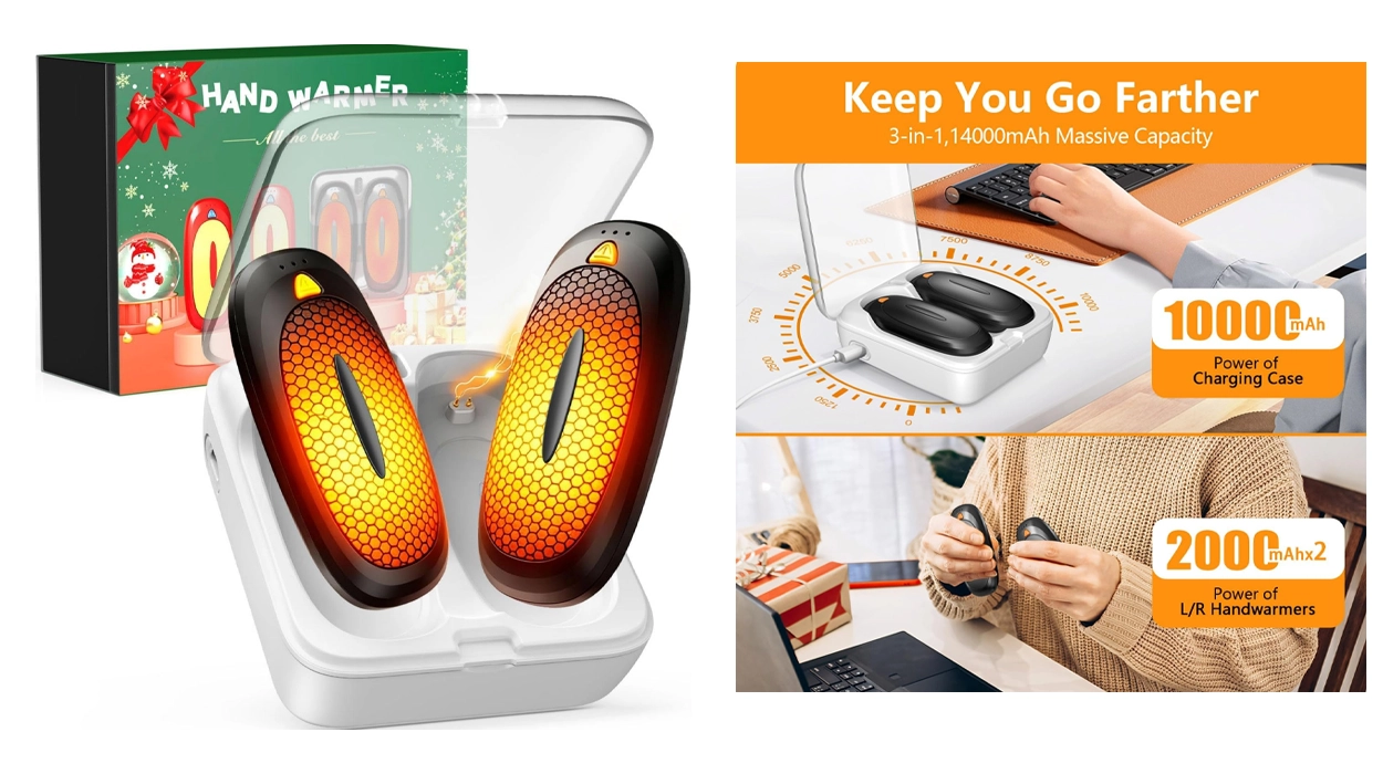 Pack de 2 calentadores de manos recargables Innopower de 4.000 mAh