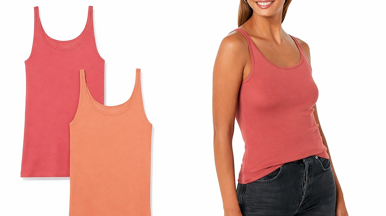 Pack de 2 camisetas de tirante fino Amazon Essentials para mujer