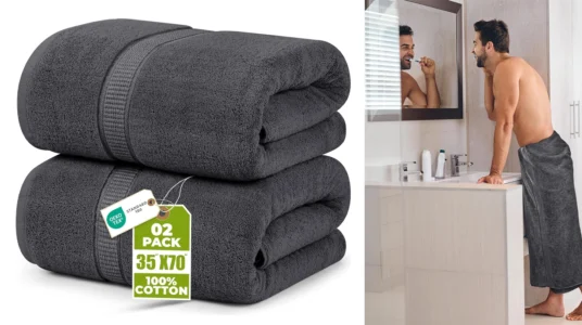 Pack de 2 toallas de baño Jumbo Utopia Towels (90 x 180 cm)