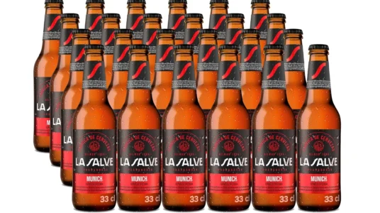 Pack de 24 botellines de cerveza tostada La Salve Munich de 33 cl