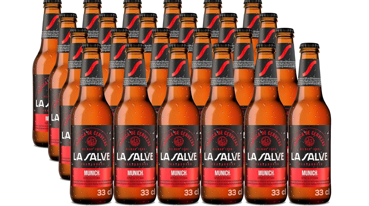 Pack de 24 botellines de cerveza tostada La Salve Munich de 33 cl