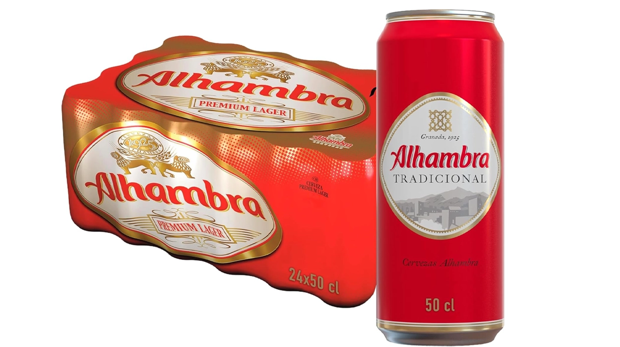 Pack de 24 latas de cerveza Alhambra Tradicional de 50 cl