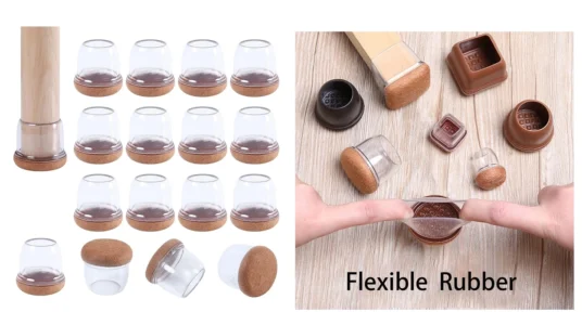 Pack de 24 protectores de silicona para patas de sillas