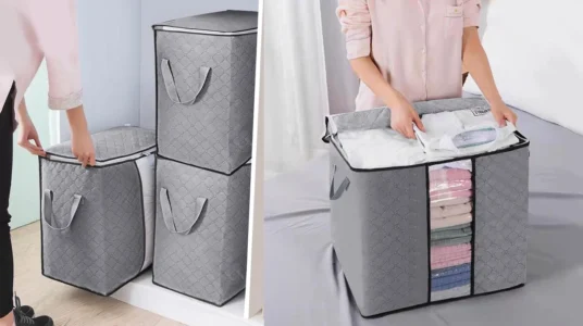 Pack de 3 bolsas de almacenamiento con cremallera para ropa y mantas