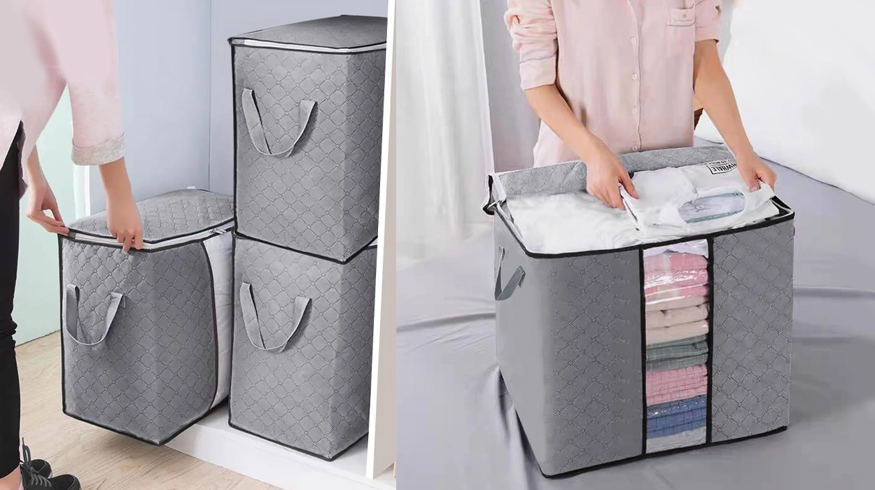 Pack de 3 bolsas de almacenamiento con cremallera para ropa y mantas