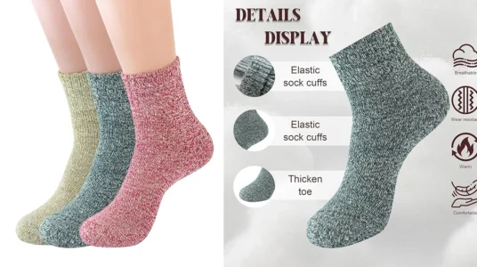 Pack de 3 pares de calcetines térmicos de punto para mujer