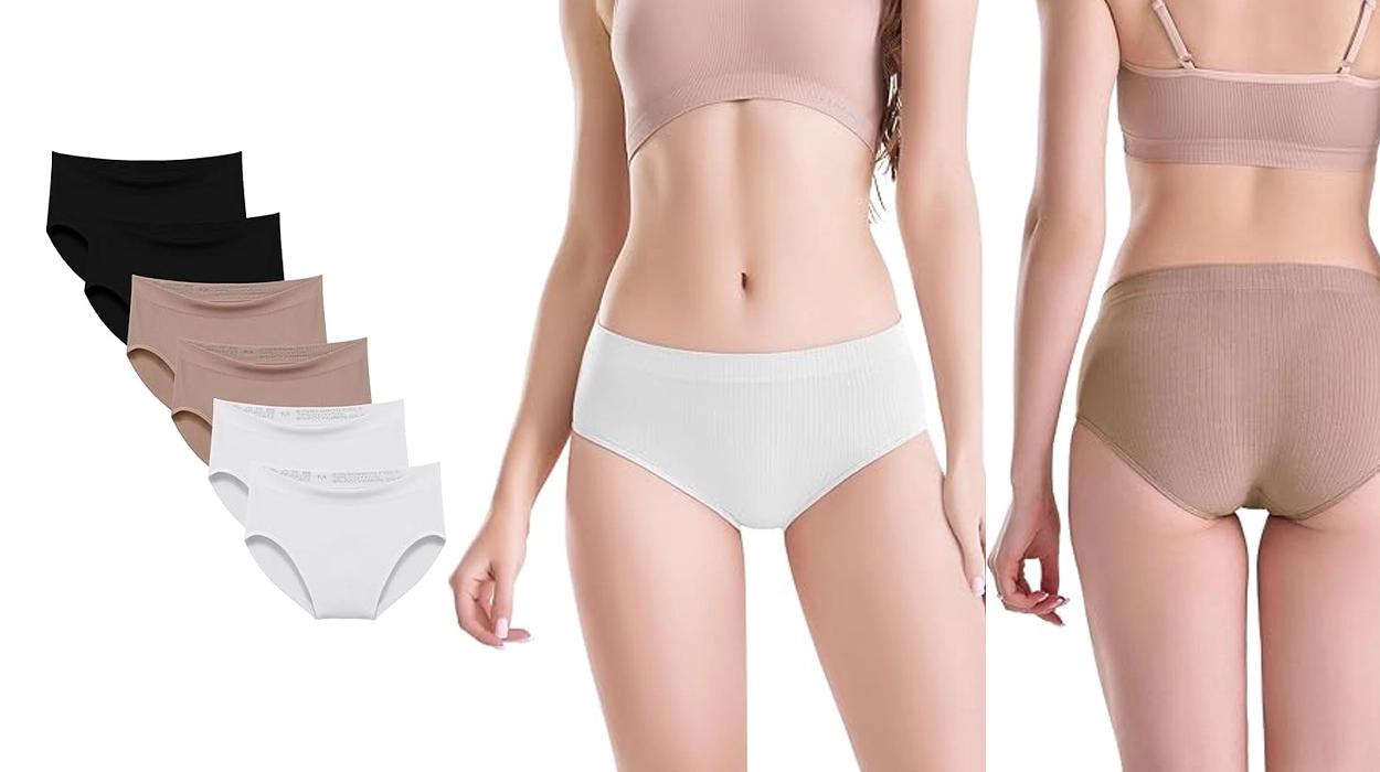 Pack de 6 bragas Channo de algodón y bambú de talle alto y sin costuras mujer