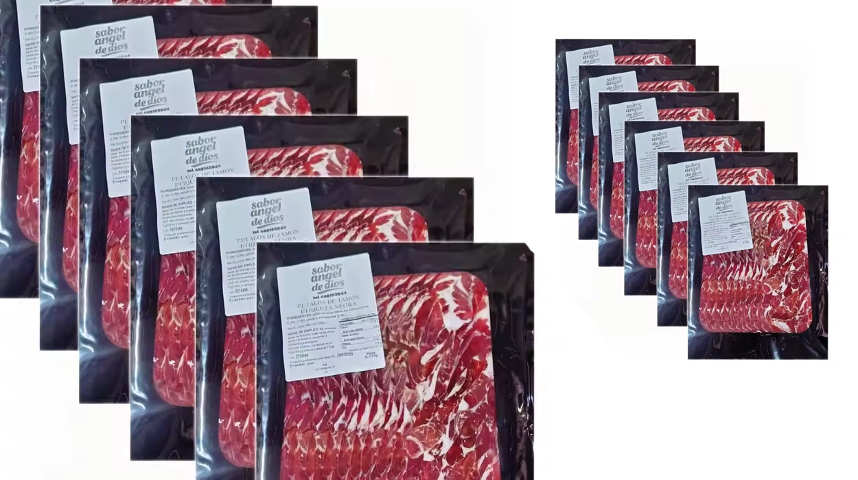 Pack de 6 sobres de pétalos de jamón ibérico Ángel de Dios de 150 g