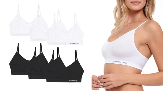 Pack de 6 sujetadores top de algodón Channo sin relleno y sin costuras