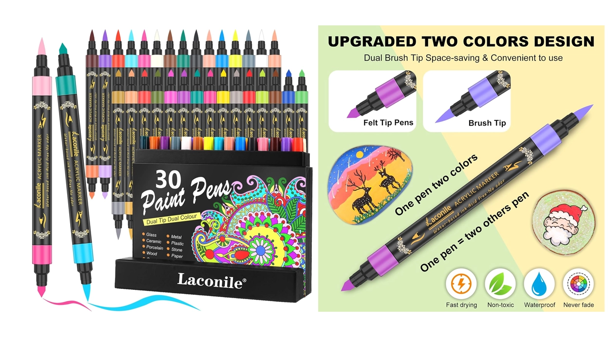 Pack de 60 rotuladores acrílicos Laconile