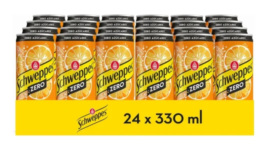 Pack x24 latas de Schweppes Naranja Zero de 33 cl