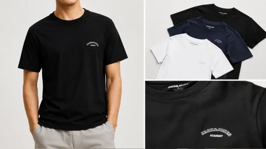 Pack x3 camisetas Jack & Jones Jjcollege Logo para hombre