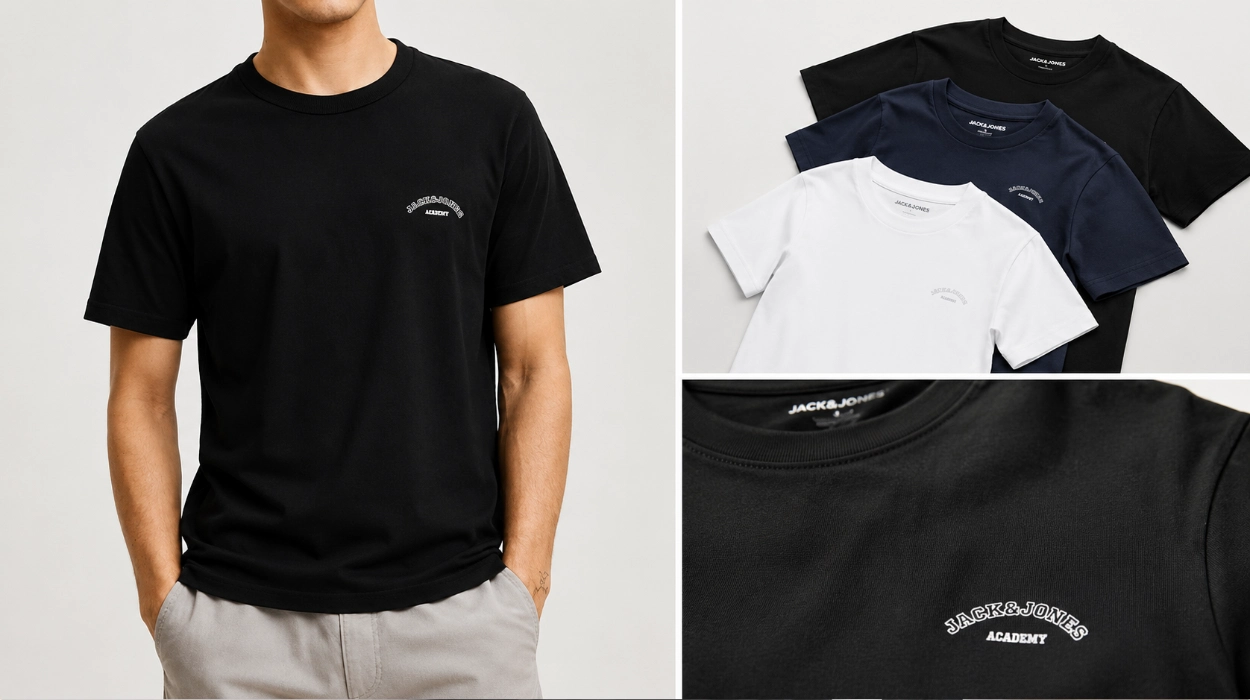 Pack x3 camisetas Jack & Jones Jjcollege Logo para hombre