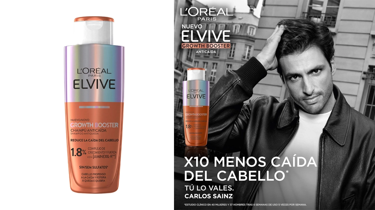 Pack x3 champú anticaída L'Oréal Paris Elvive Growth Booster de 200 ml sin sulfatos