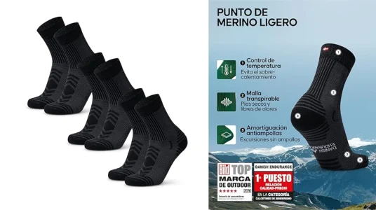 Pack x3 pares de calcetines largos antiampollas Danish Endurance unisex