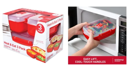 Pack x3 recipientes Sistema Heat & Eat para microondas barato