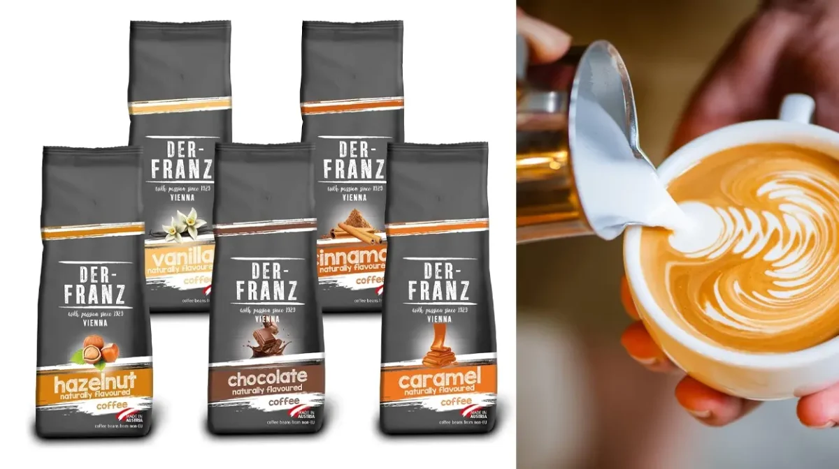 Pack x5 café en grano Der-Franz (Avellana, Vainilla, Chocolate, Canela y Caramelo) 2,5 kg