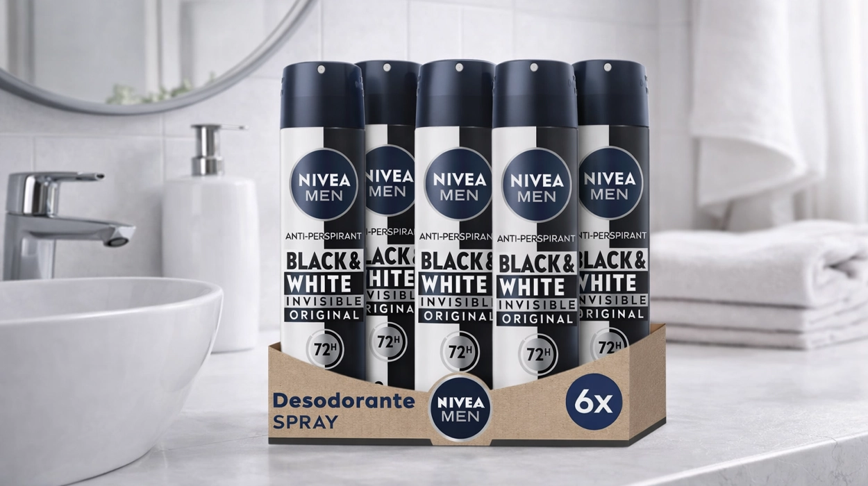 Pack x6 Desodorante en spray Nivea Men Black & White Invisible
