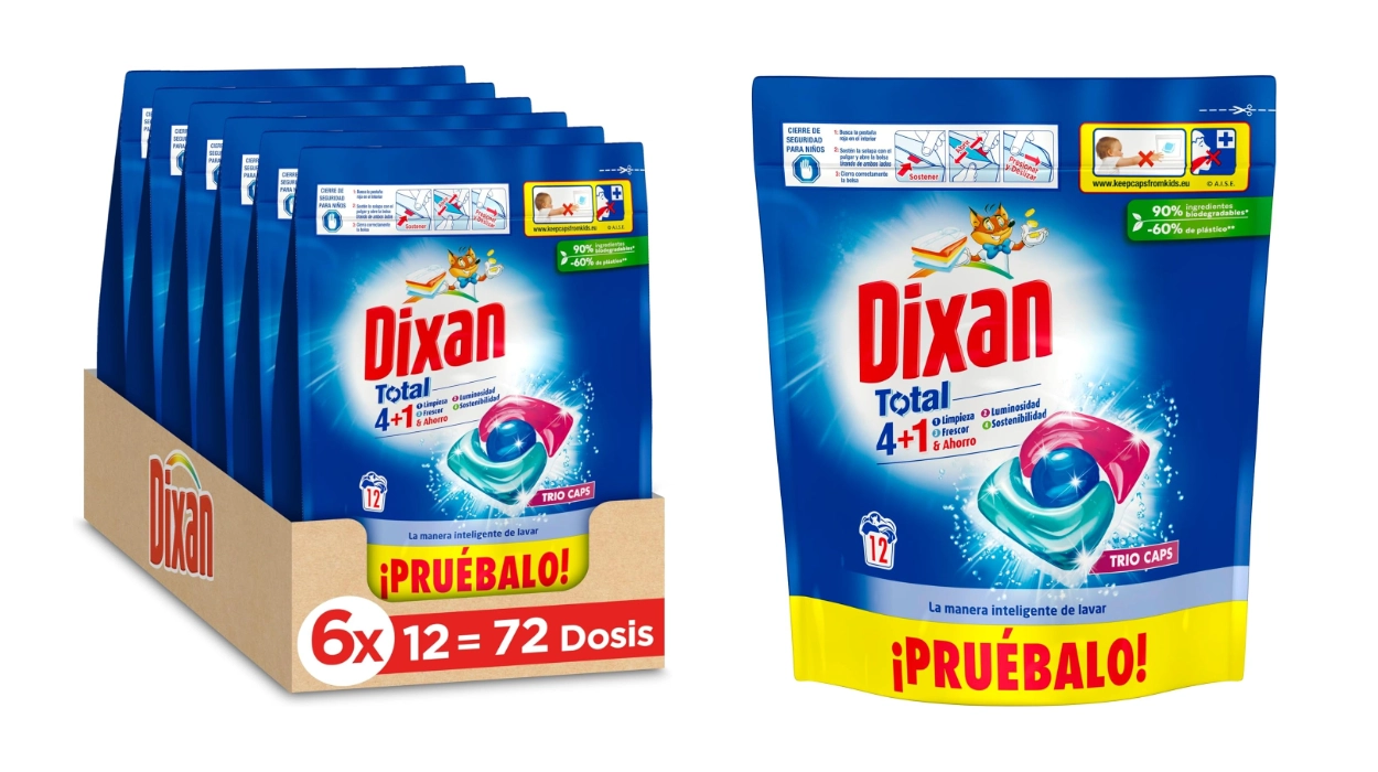 Pack x72 cápsulas Detergente Dixan Total 4+1