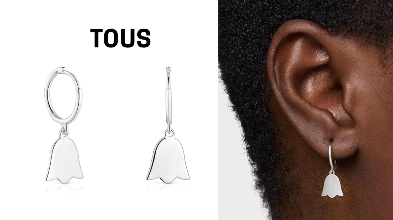 Pendientes TOUS en plata de Ley motivo Tulipán