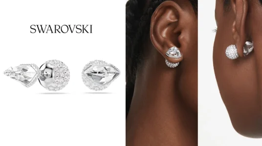 Pendientes de botón Lucent Swarovski pavé